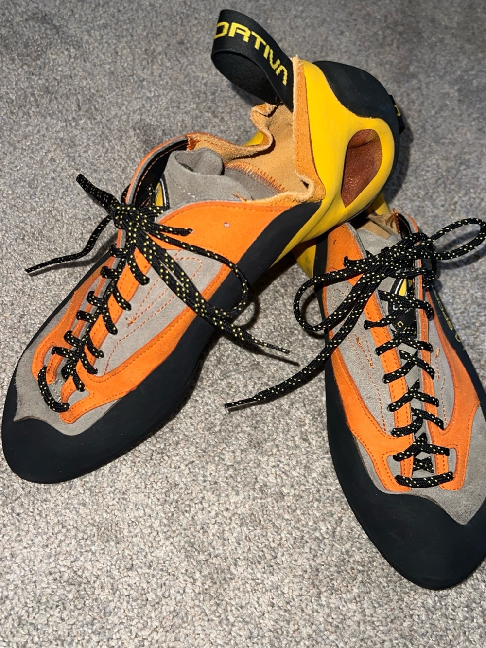 La Sportiva Climbing Shoes Vibram X SEDGE Sneakers Orange Yellow Men’s 13